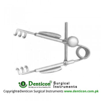 Agricola Lacrimal Sac Retractor 3 x 3 Blunt Pronges Stainless Steel, 